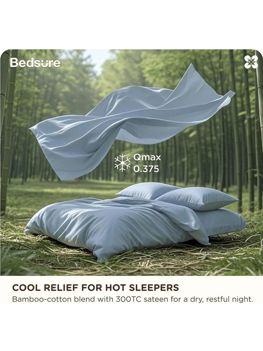 NEW Bedsure PureWoven Bamboo/Cotton Cooling Duvet Cover, Ideal for Hot Sleepers,